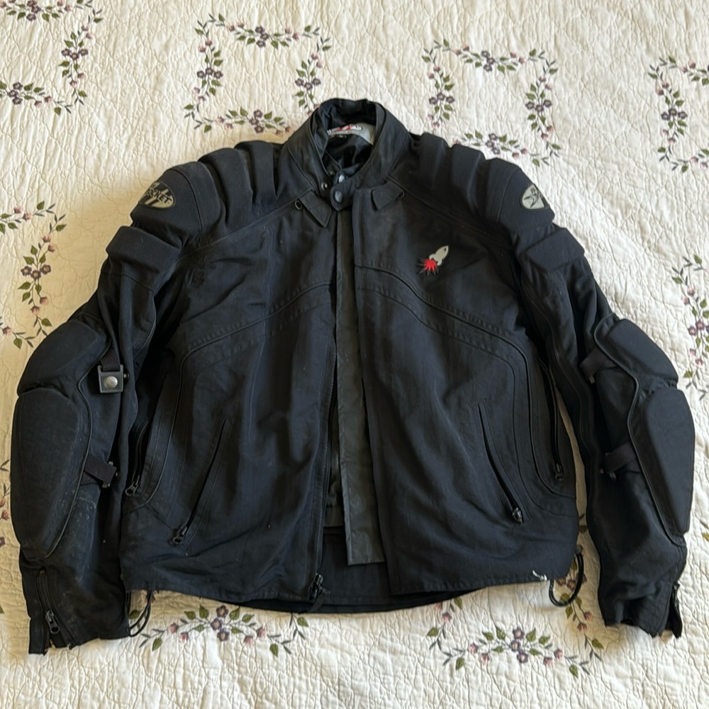 Joe Rocket motorcycle racing jacket with liner black medium